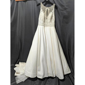 Allure Romance Wedding Gown Ivory/Nude/Silver Style 3112 Sz 18 NWT $1450